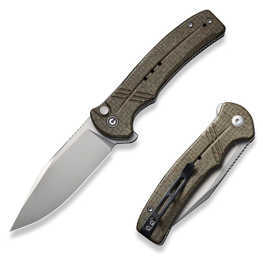 civivi-cogent-silver-green-micarta