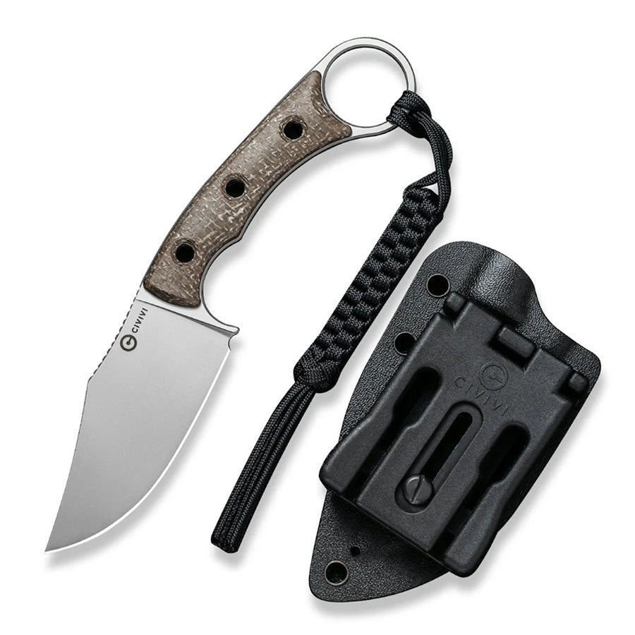 civivi-midwatch-fixed-blade-sivler-brown-micarta