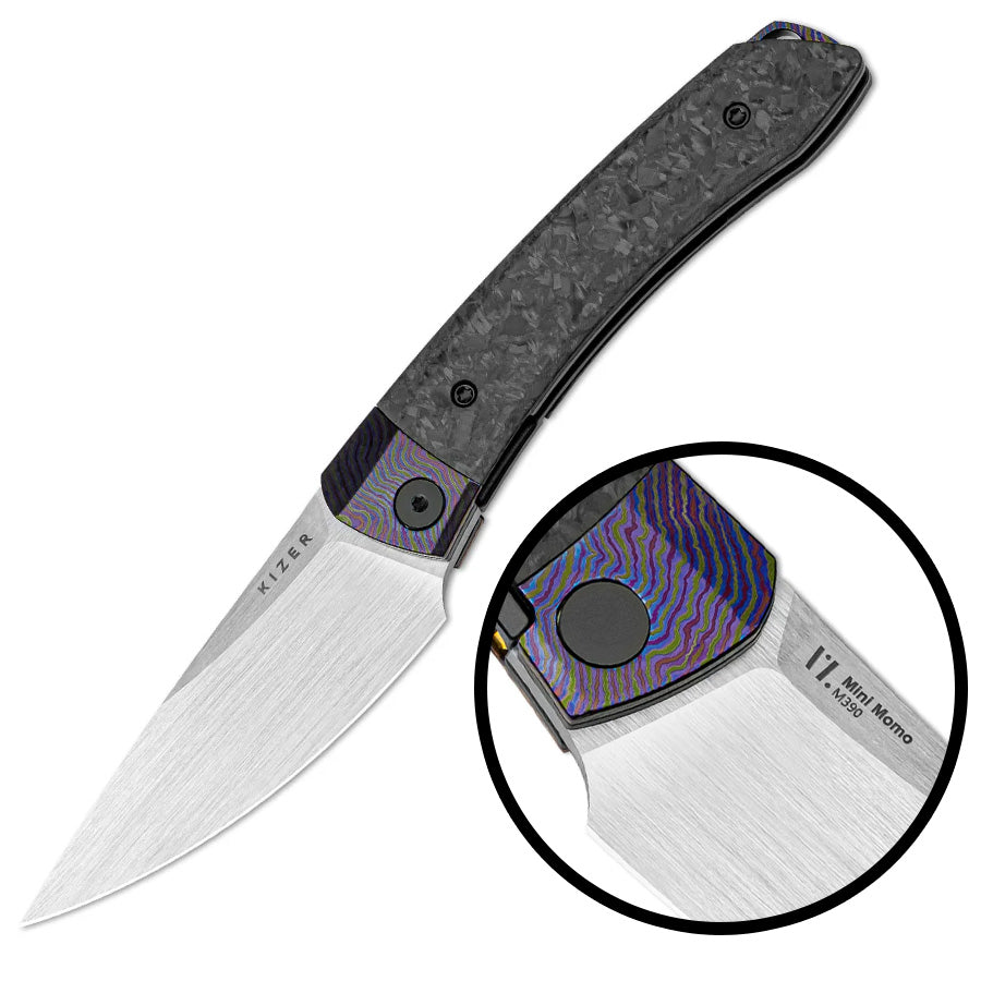 kizer-mini-momo-timascus-carbon-m390-knife