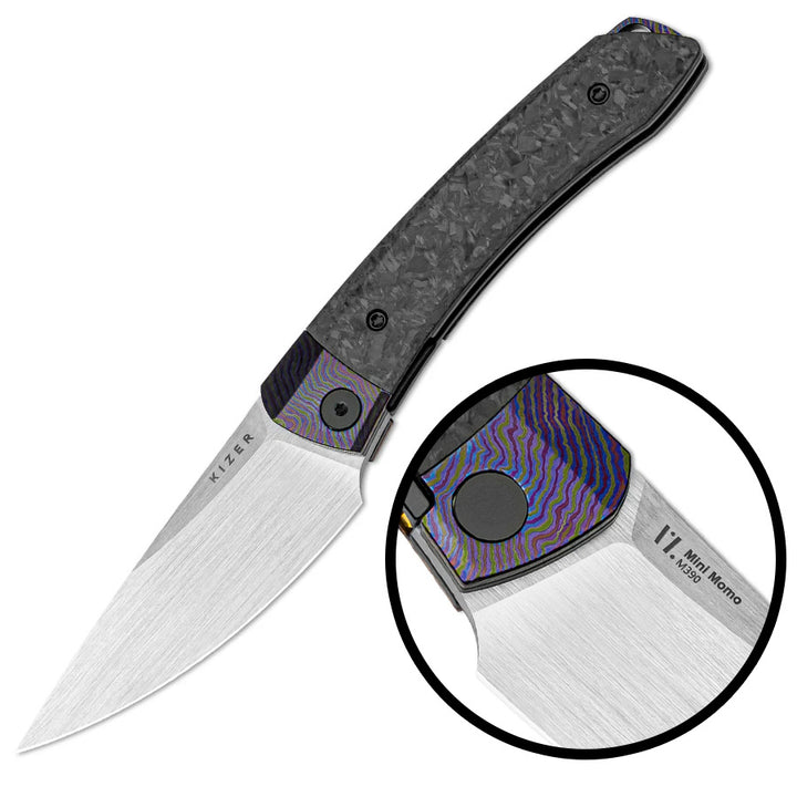 kizer-mini-momo-timascus-carbon-m390-knife