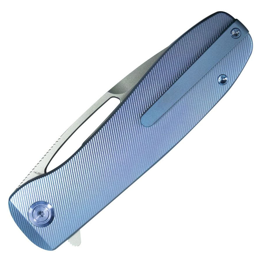 Kubey Supercell Liner Lock Pocket Knife Titanium 14C28N 3.46"