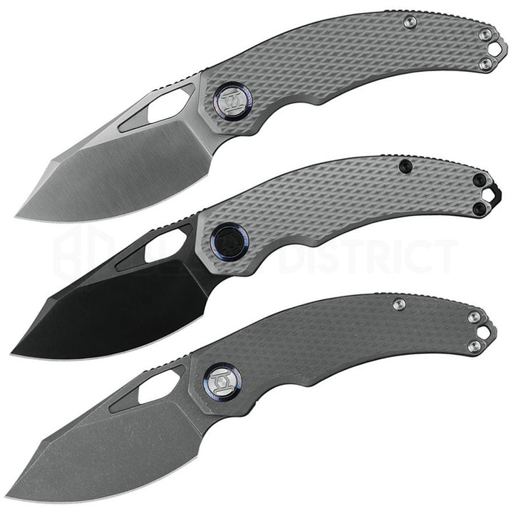 Kunwu Compadre Titanium Frame Lock Pocket Knife DLC Vanax 2.95"