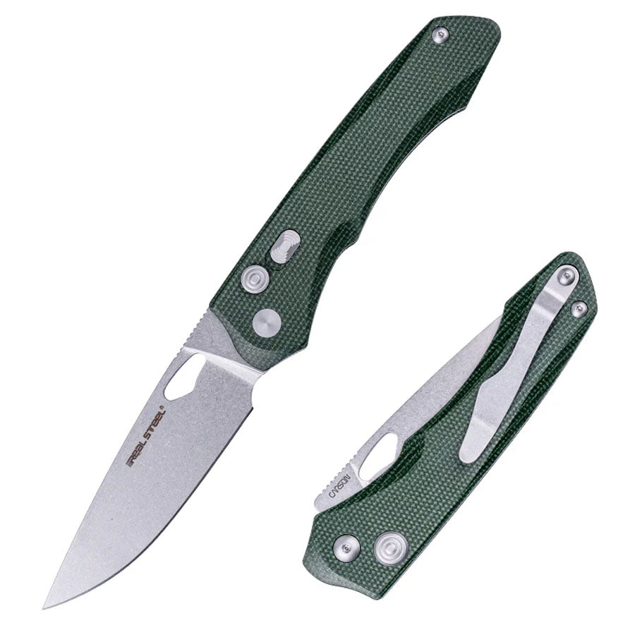 real-steel-griffin-pro-knife-silver-green-micarta