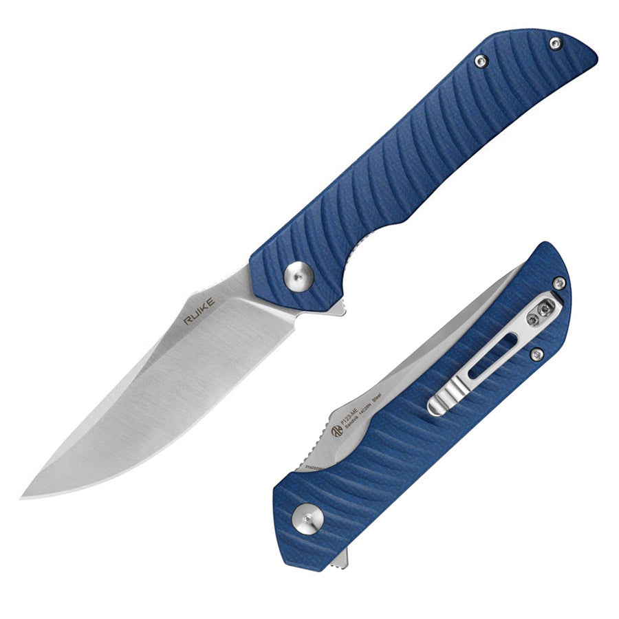 ruike-p123-edc-knife-blue-micarta