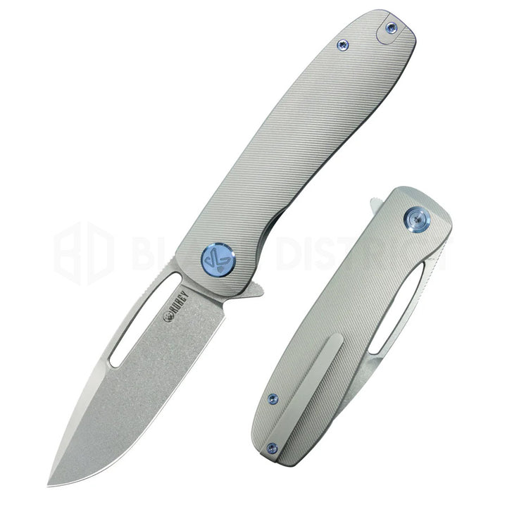 Kubey Supercell Liner Lock Pocket Knife Titanium 14C28N 3.46"
