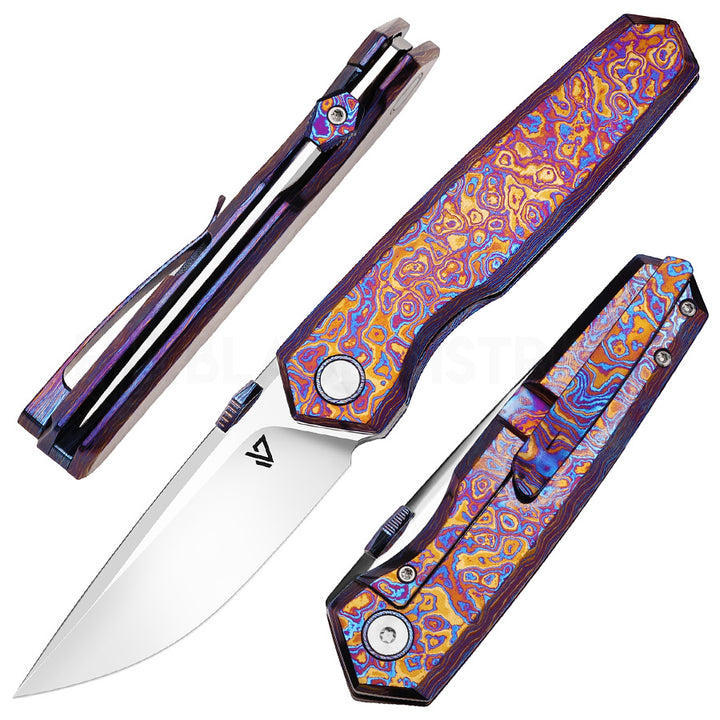 vanguard jaeger super mirror polish timascus titanium